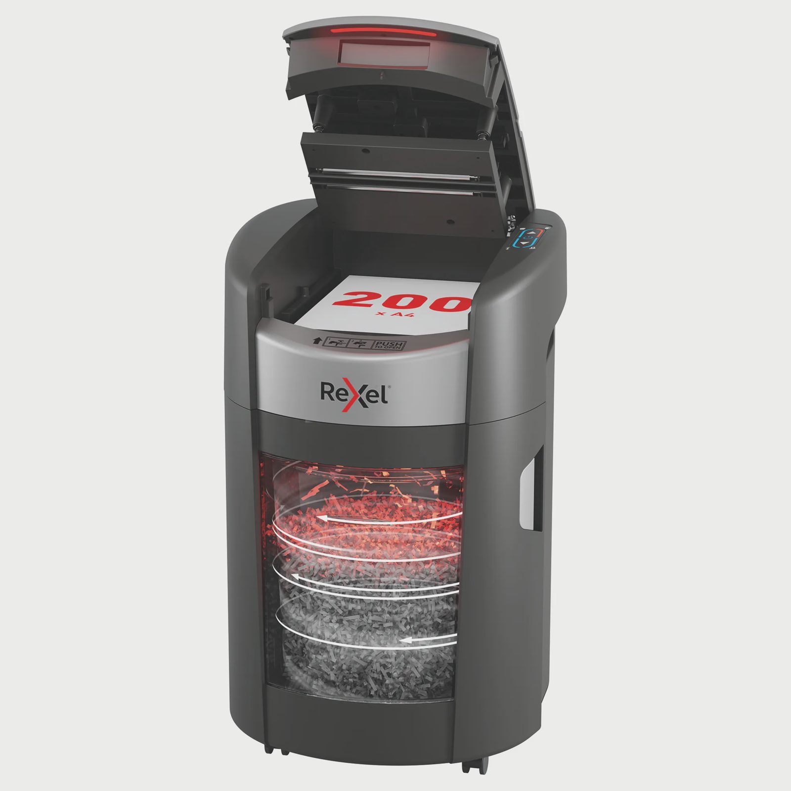 Rexel ShredMax AutoFeed+ 200X dokumentförstörare 200 ark P4 korsskärning svart