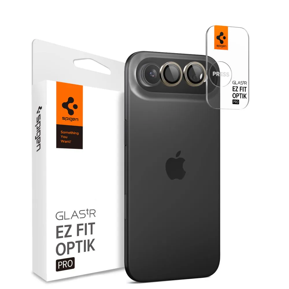 Spigen Optik Pro GLAS.TR "EZ FIT" kameraskydd 2-pack för iPhone Air - Guld