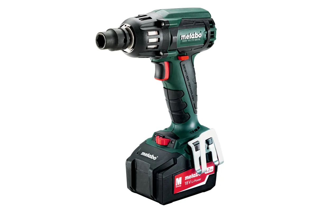Metabo SSW 18 LTX 400 BL, Mutterdragare, Svart, Grön, 1/2, 2150 RPM, 400 nm, 12 m/s ²