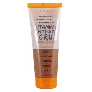 Biovène Vitamin C Anti-Age Scrub Glow Renewal Organic Mango Sugar & Talasso Body Exfoliator 250 ml