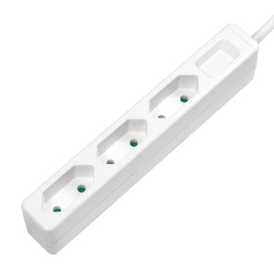 Grenuttag Logilink 3 st 2-pol Typ C (apparatkabel), 1,5m - Vit