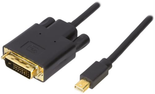 Deltaco Mini DisplayPort till DVI-I Dual Link - Svart - 2m