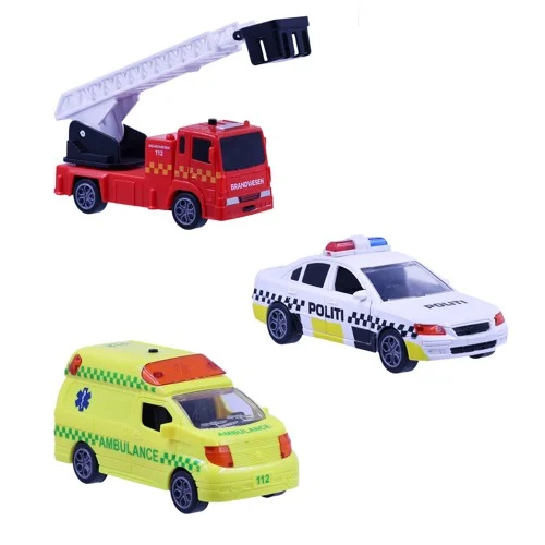 Impulse Toys räddningsfordon 3 st m/pullback, ljus och ljud
