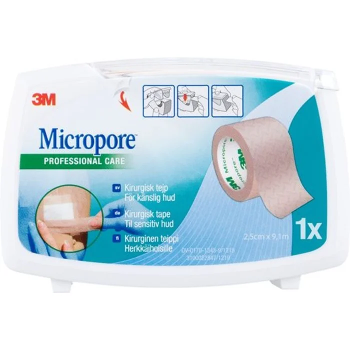 Micropore Kirurgisk Tejp Brun 2,5 cm x 9,1 m, 1 st