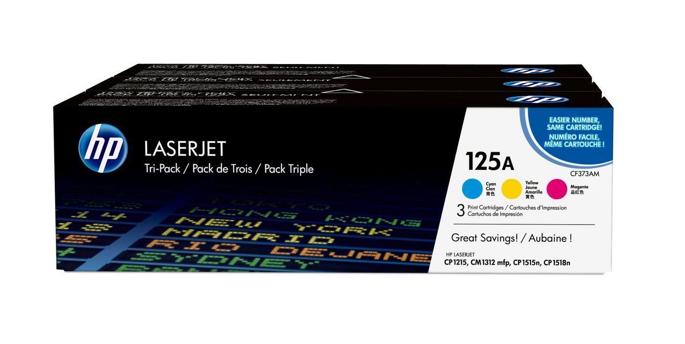 HP 125A Triple Pack, 3 färger CMY, bild 2