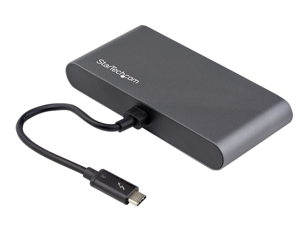 StarTech.com Thunderbolt 3 Mini Dock - Portable Dual Monitor w/HDMI 4K 60Hz - 2X USB-A Hub (3.2/2.0), GbE - 28cm Cable - TB3 Multiport Adapter - Mac/Windows - Upgraded Version of TB3DKM2HD (TB3DKMHDL) - Dockningsstation - Thunderbolt 3 - 2 x HDMI - 1GbE
