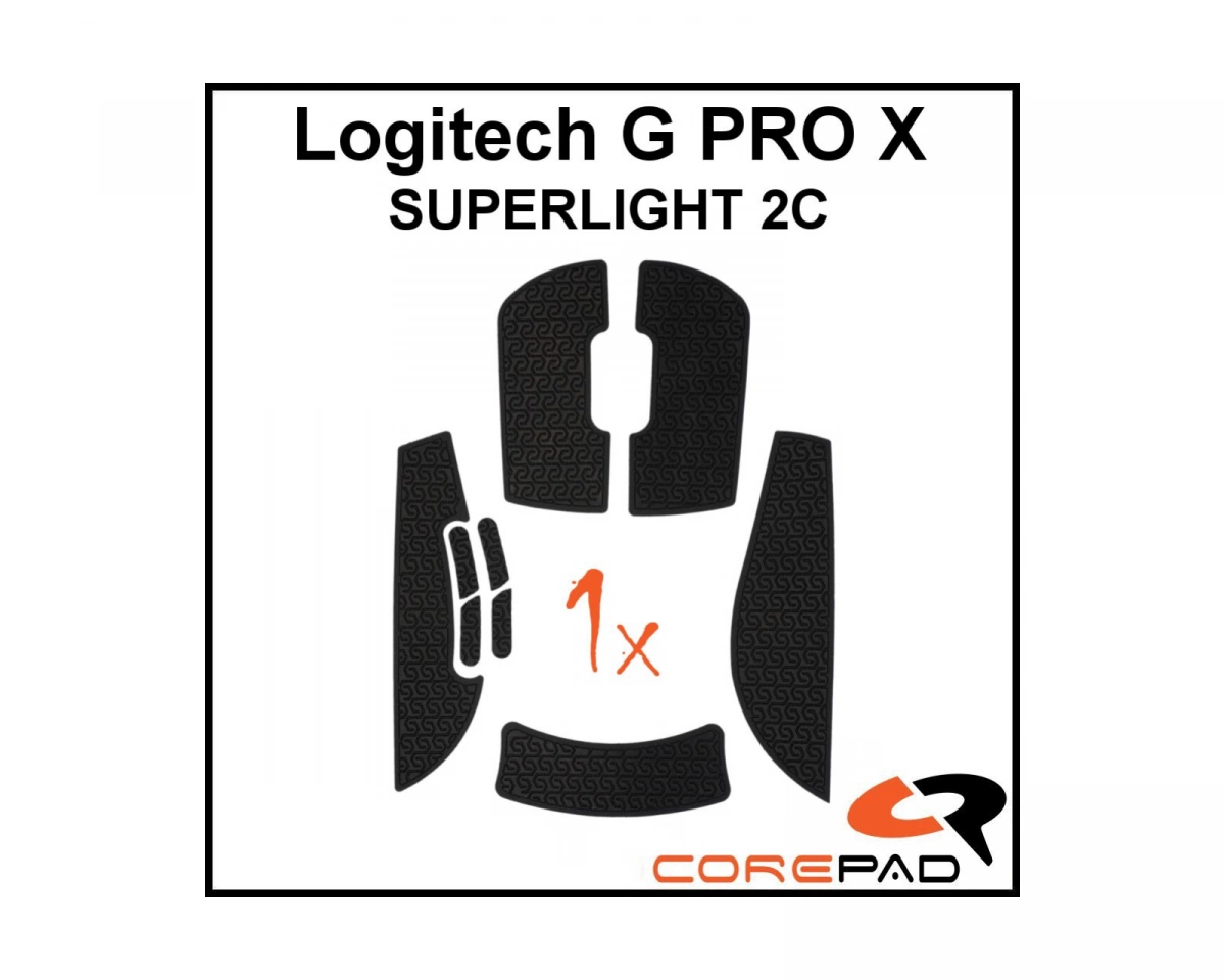 Corepad Soft Grips till Logitech G PRO X SUPERLIGHT 2C Kompakt - Svart