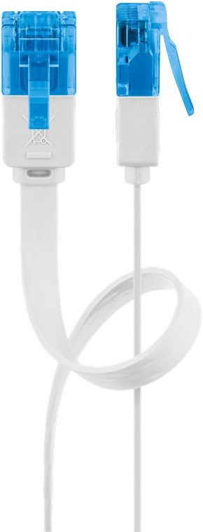 goobay - Patch-kabel - RJ-45 (hane) till RJ-45 (hane) - 20 m - UTP - CAT 6a - formpressad, platt - vit, bild 2