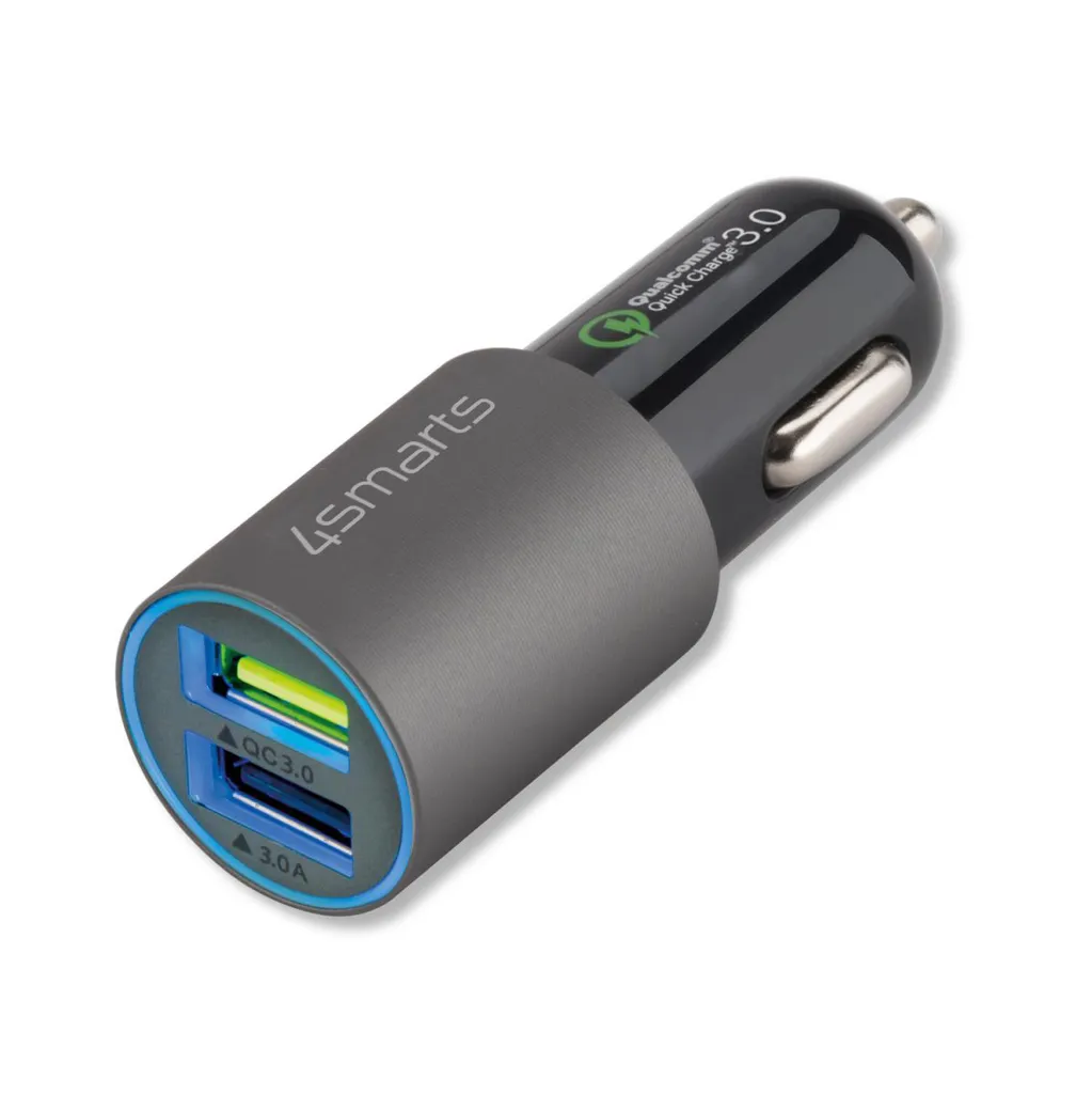 4Smarts Billaddare Rapid 30W med snabbladdning - Grå