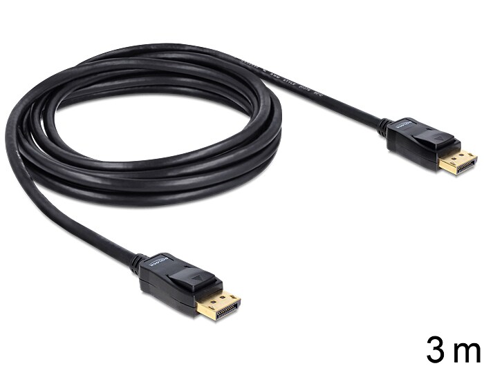 Delock DisplayPort 1.2-kabel 4K, 3m, bild 2