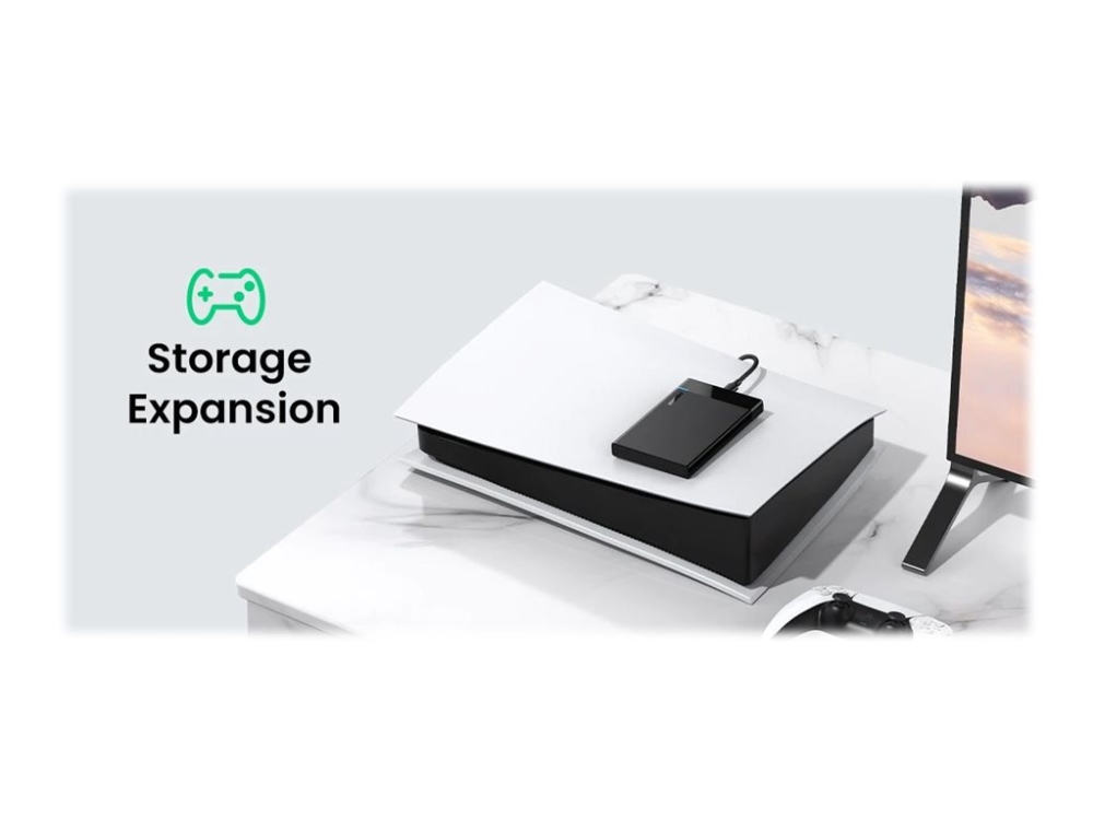Ugreen US221 - Förvaringslåda - 2.5 - SATA 6Gb/s - USB 3.1 (Gen 2) - svart