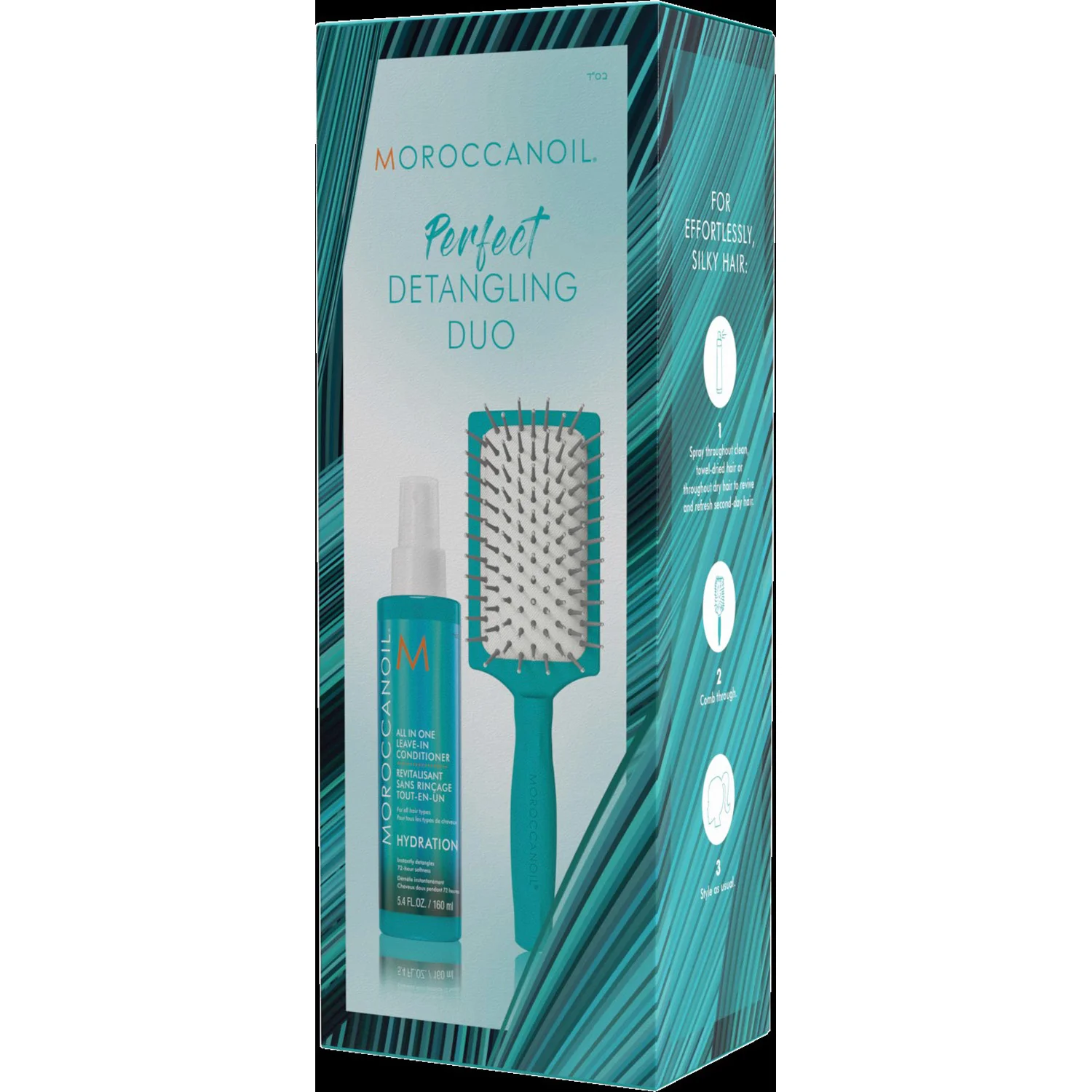 Moroccanoil Detangling Duo Kit All In One Leave-In Conditioner & Mini Paddle Brush 160 ml