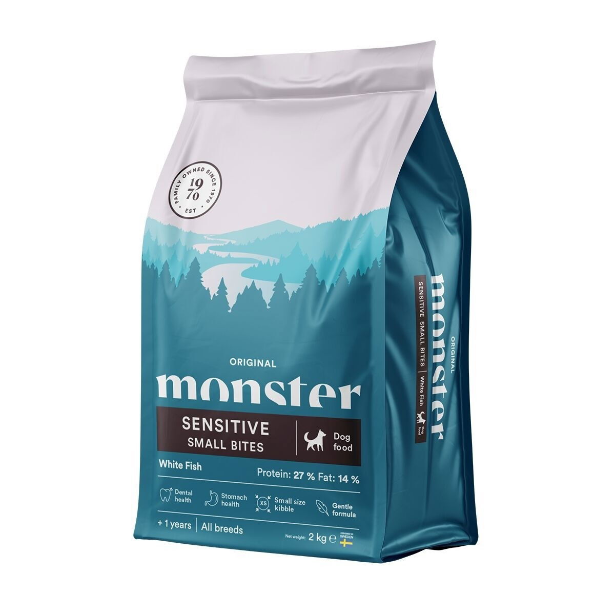 Monster Dog Original Sensitive White Fish Small Bites Torrfoder till Hund 2 kg