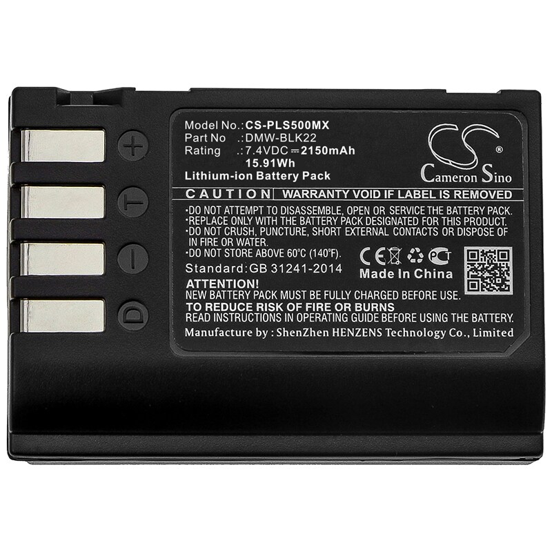 Cameron Sino batteri DMW-BLK22 GK - för Panasonic Lumix DC S5/S5K, GH5/G9/GH5S/CS-PLS500MX, bild 5