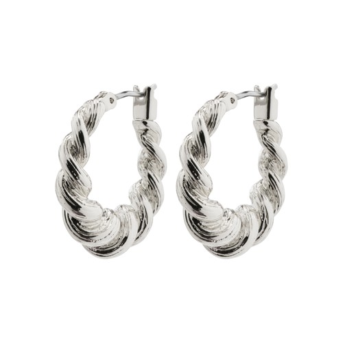 PILGRIM - EILEEN Twirl Hoop Earrings - Silver-Plated - 21 mm