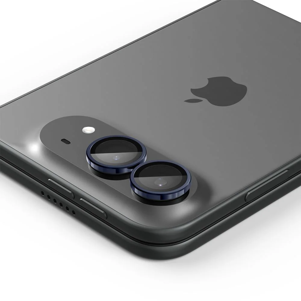 Spigen Optik Pro Glas.tR EZ Fit, 2-pack med skärmskydd i härdat glas för iPhone Duo – marinblått, bild 4