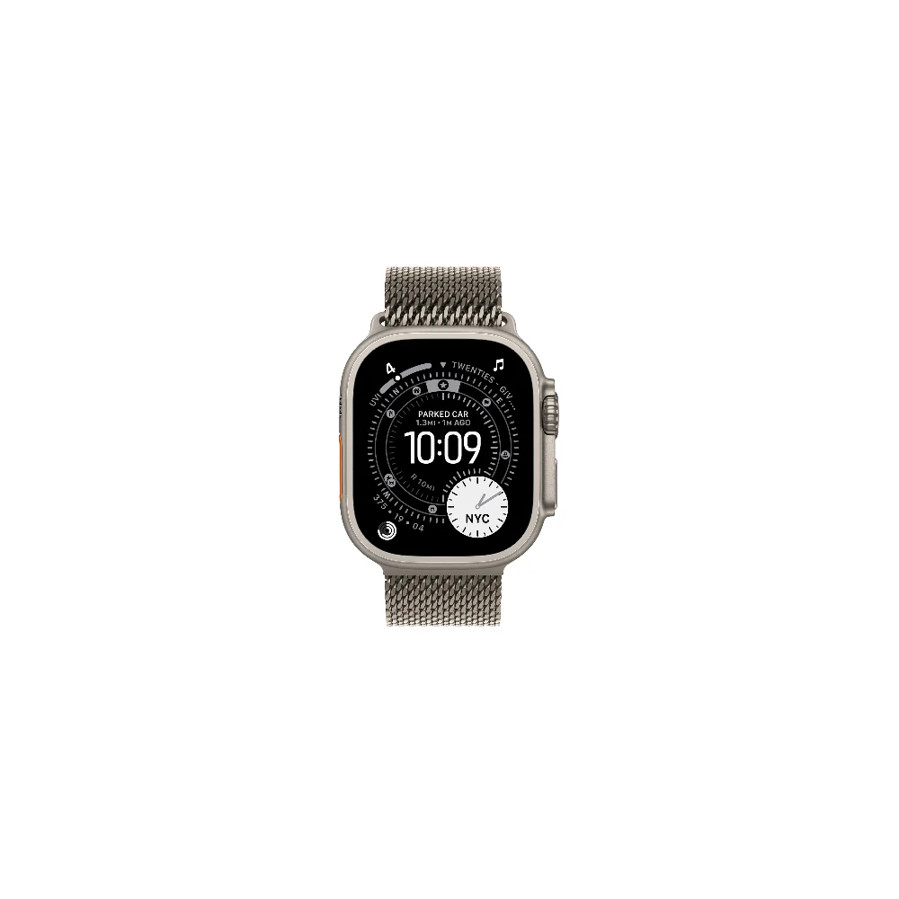 Apple Watch Ultra 3 GPS + Cell 49 mm naturlig titan, naturlig Milanesisk loop i titan - M