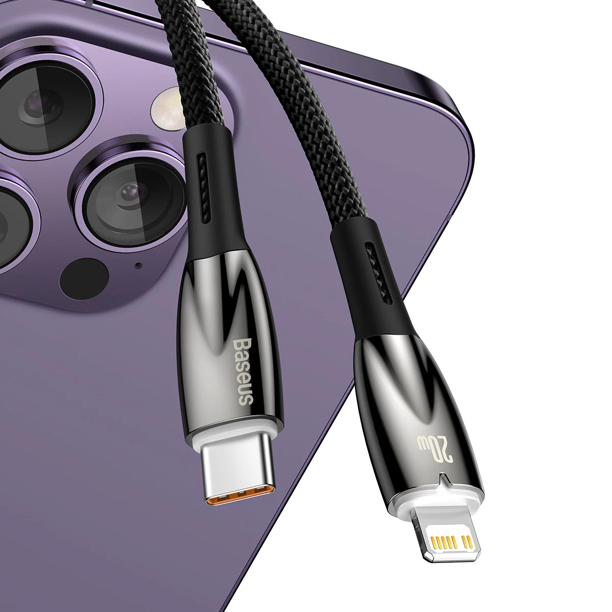Baseus CADH000101 Lightning - USB-C PD-kabel 20W 480Mb/s 2m - svart, bild 4
