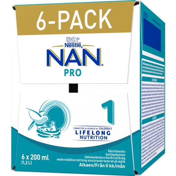 Nestlé NAN Pro 1 Drickfärdig 6-pack 1,2 liter (6x200 ml)