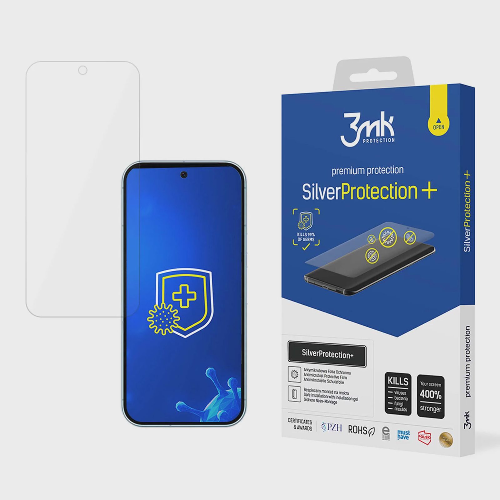 Antibakteriell skyddsfilm 3mk SilverProtection+ för Google Pixel 9 / 9 Pro