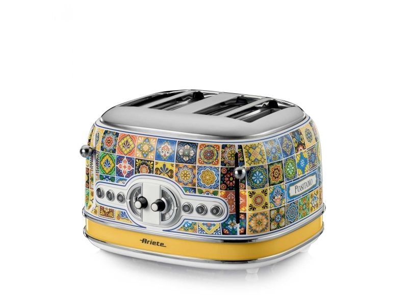 Ariete 1560P Positano brödrost 4 skivor 1630 W, blå/gul