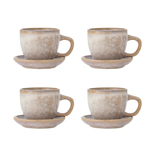 Bloomingville – Brenta kopp med fat – set om 4 – rosa