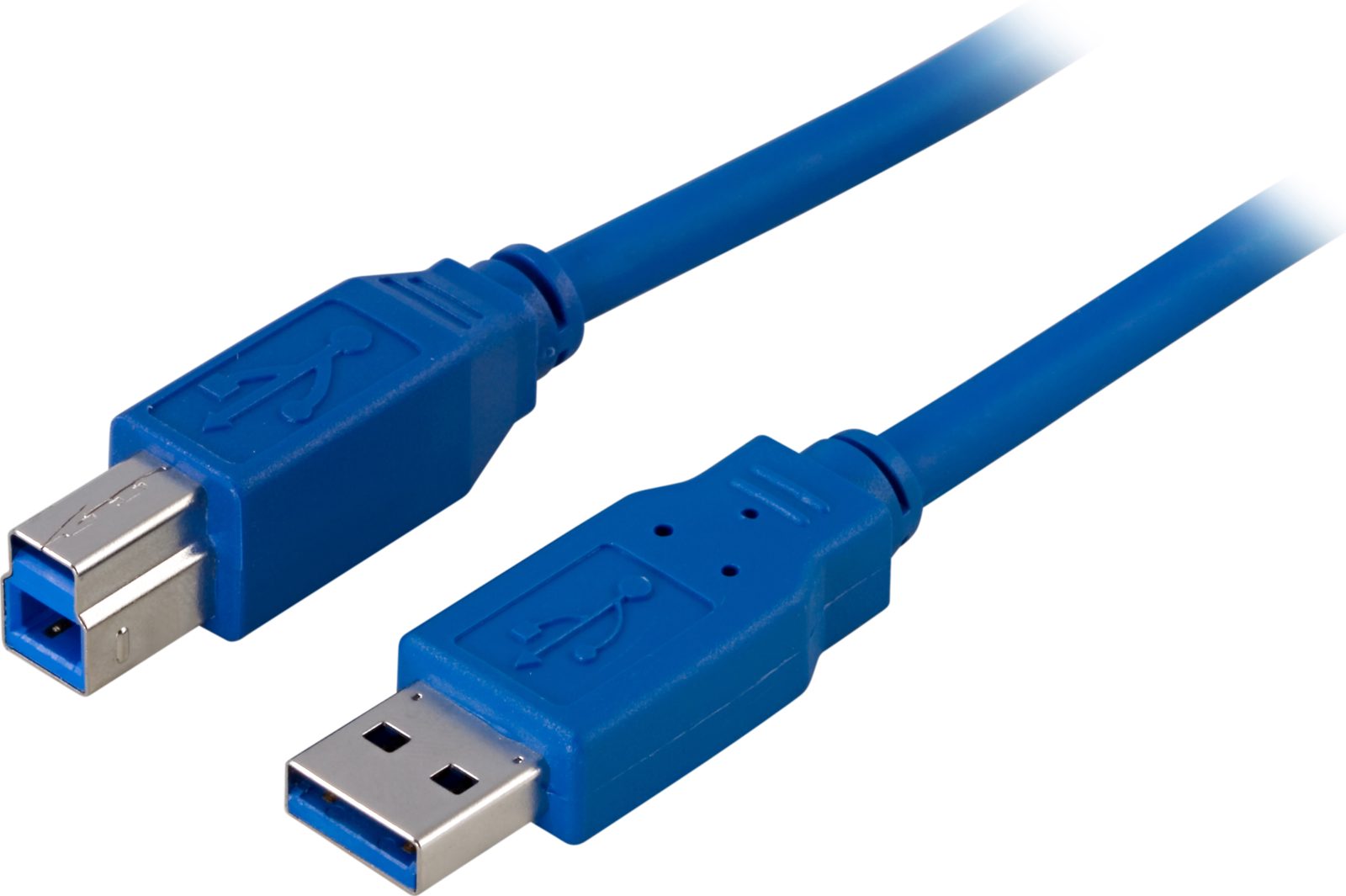 Deltaco USB 3.0 kabel, Typ A ha - Typ B ha - 2m - Blå, bild 4