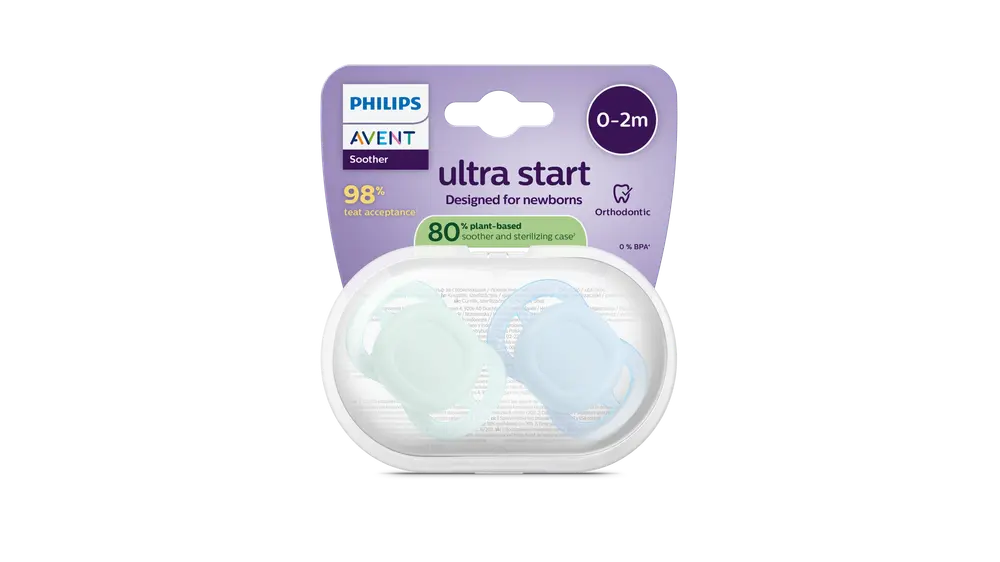 Philips Avent Ultra Start Napp 0–2 mån - ljusgrön/ljusblå