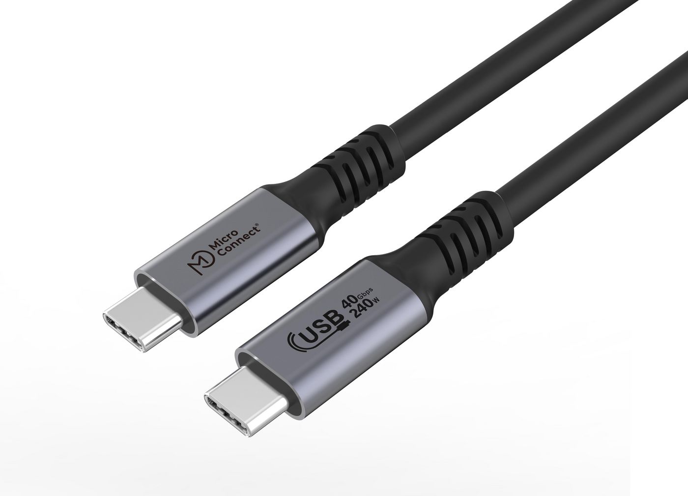 USB-C-kabel MicroConnect Premium, USB4 Gen3x2 40Gbps, 240W, 2 meter - Svart, bild 3