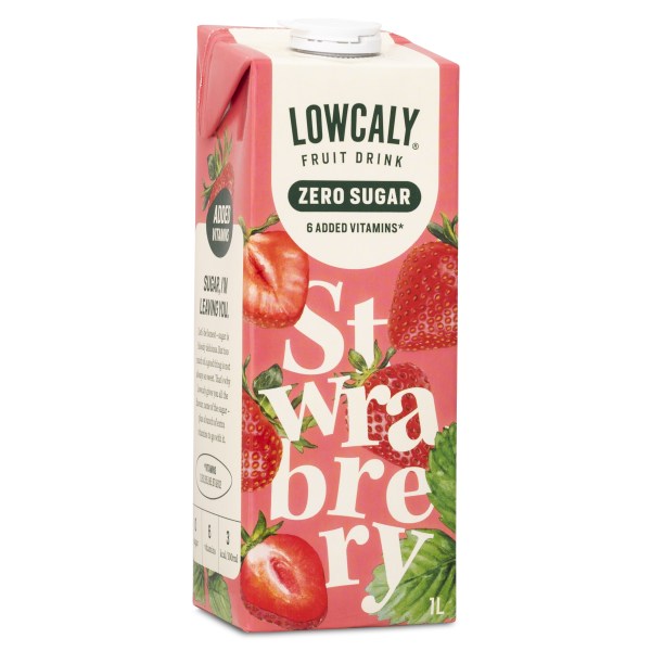 Lowcaly Fruktdryck, Strawberry, 1 L, bild 2