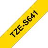 Brother Tape TZE-S641, svart på gul botten, 18 mm x 8 meter, laminerat, stark häftning
