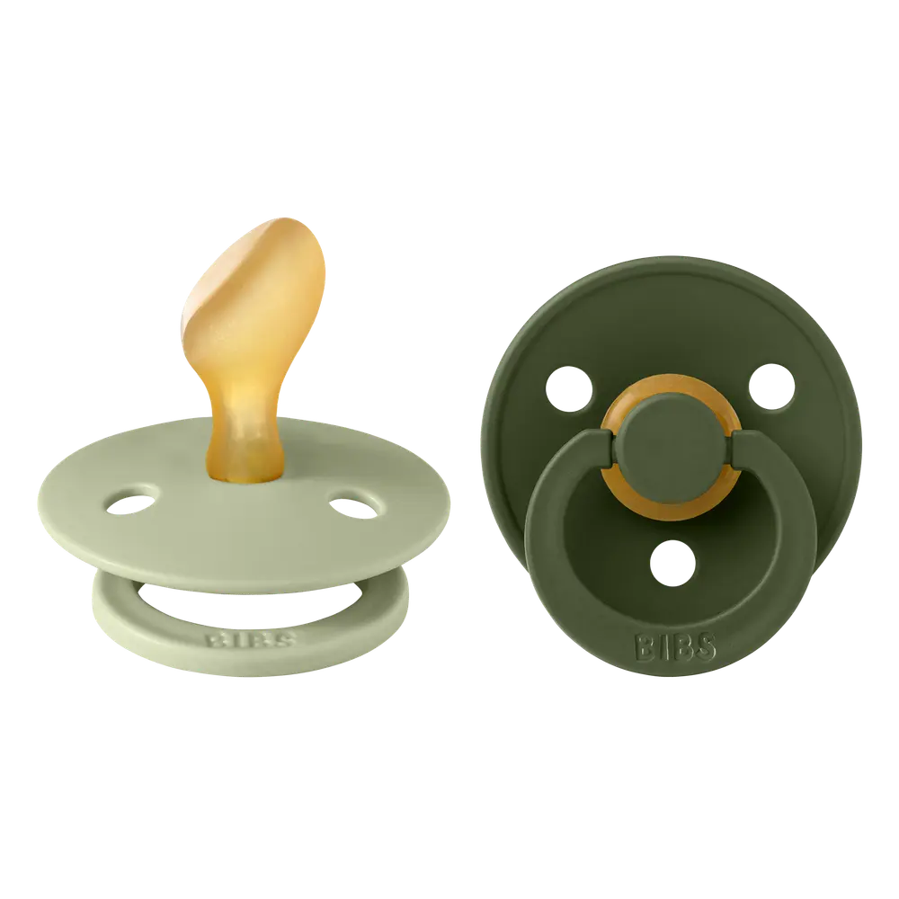 BIBS - Pacifier Colour 2 PACK Latex - Sage/Hunter Green - Size 2