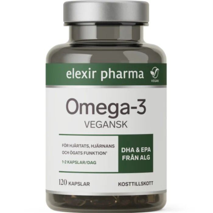 Elexir Pharma Omega-3 Vegansk 120 kapslar