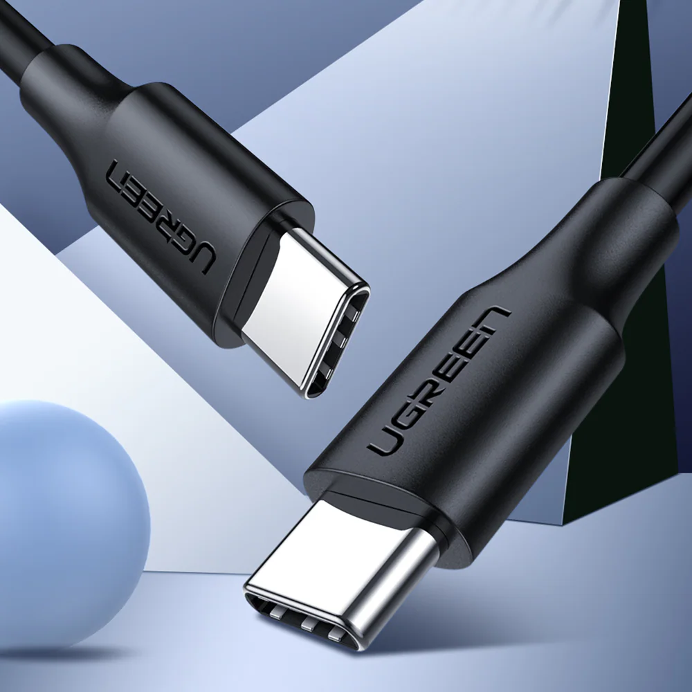 Ugreen USB-C till USB-C-kabel PD, QC, 3A, 480mbps, 2m - Svart, bild 2
