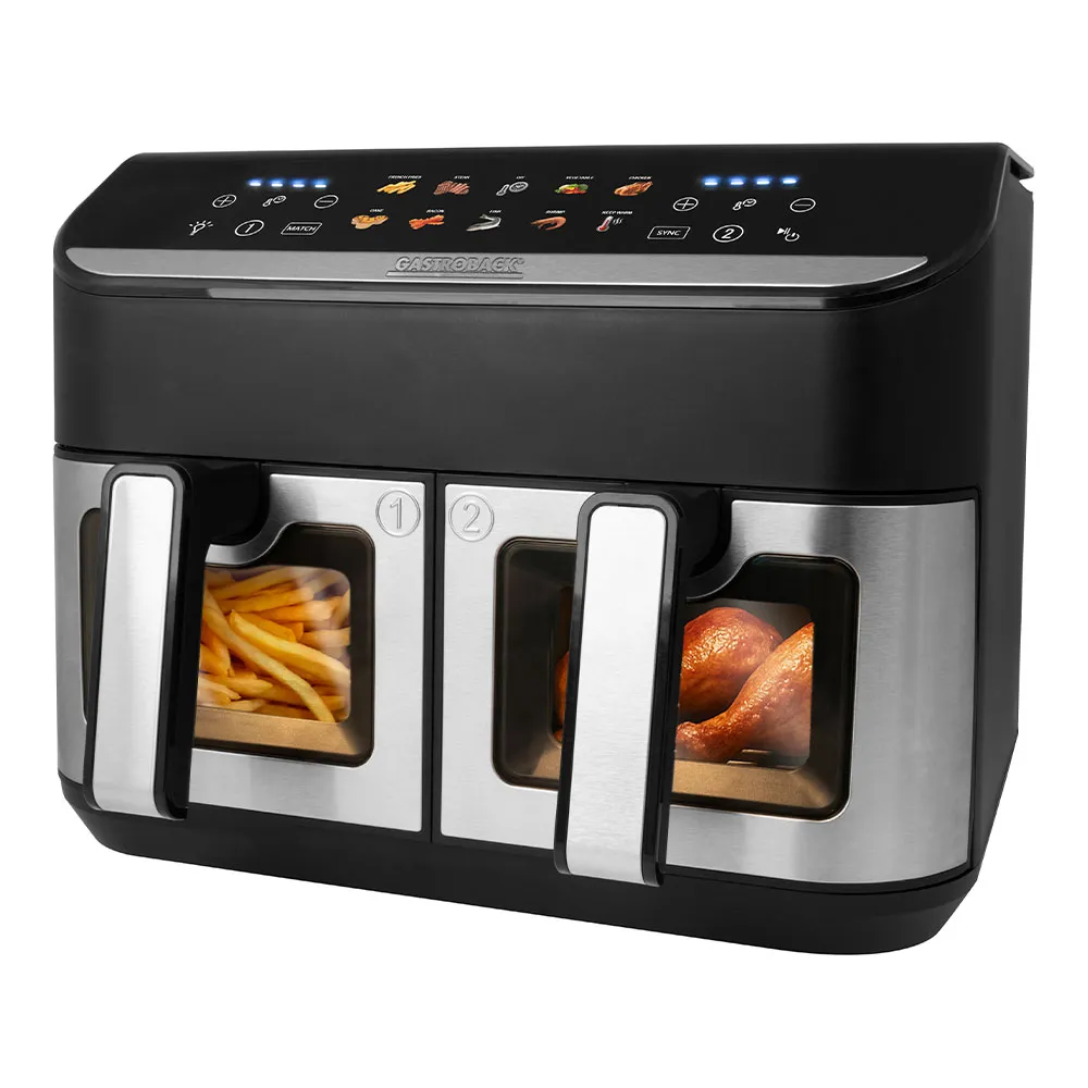 Gastroback Duo Family, Varmluftsfritös, 9 l, 80 ° C, 200 ° C, 8 personer, Dubbel