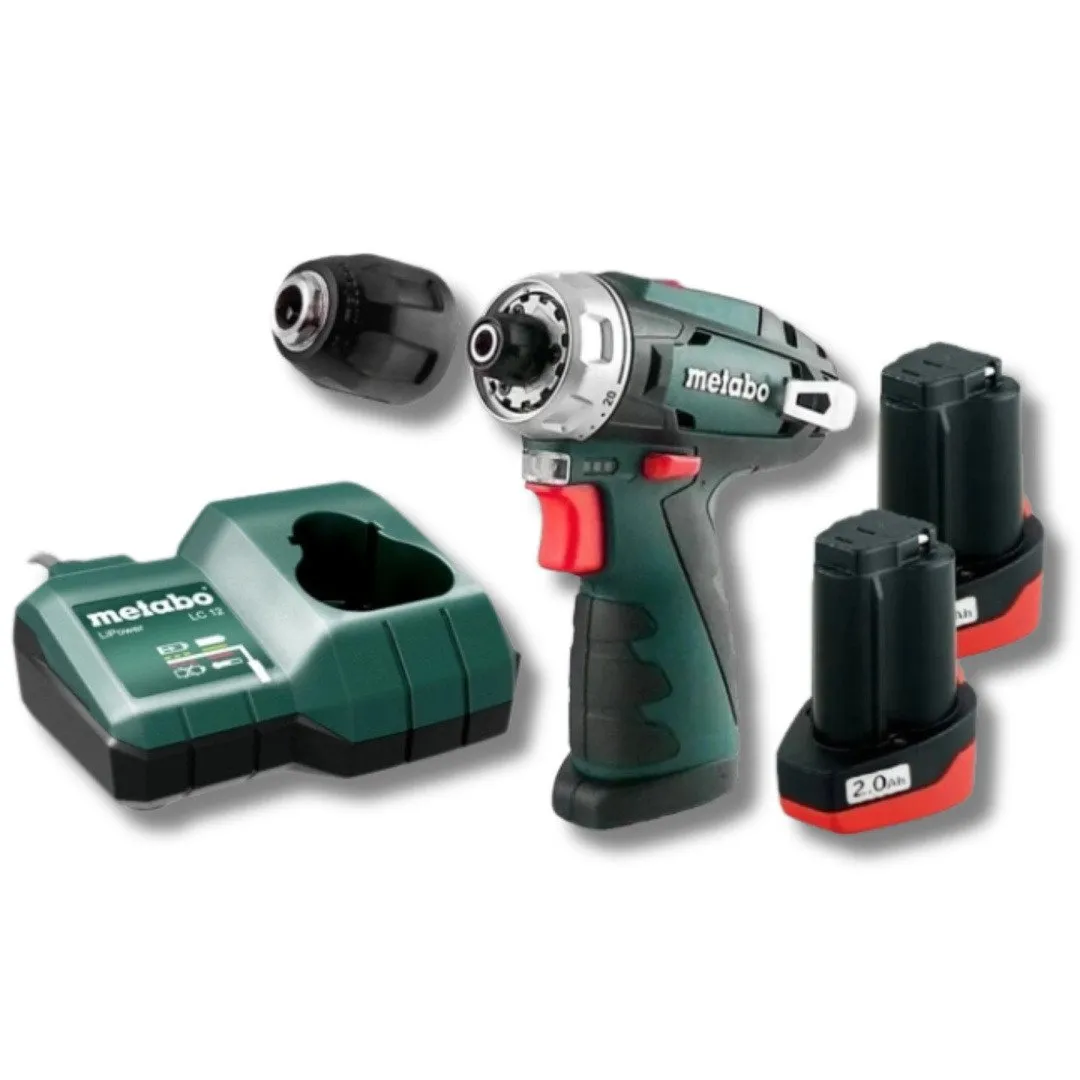 Metabo PowerMaxx BS Basic 12 V borrskruvdragare 600984000 34 Nm, 2x 2,0 Ah