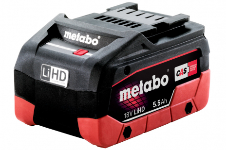 Metabo 625368000, Batteri, LiHD (Lithium-Ion High Density), 5,5 Ah, 18 V, Metabo, Svart, Röd