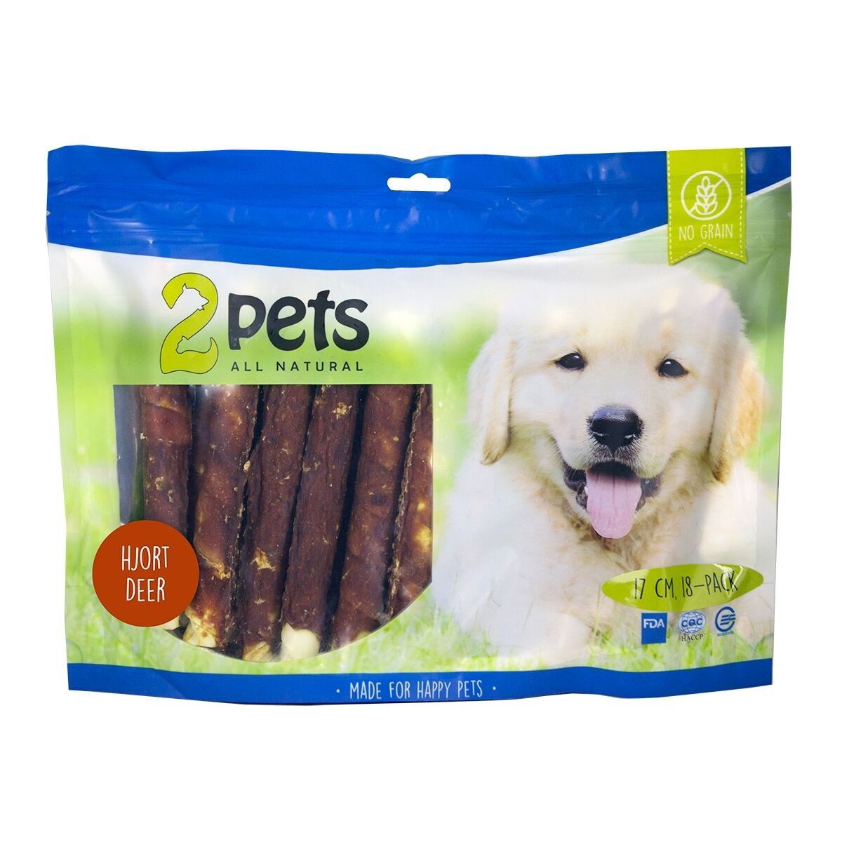2Pets Tuggpinne med Hjort 17 cm 18-pack