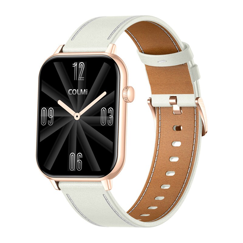 Colmi C28 Smartwatch White Leather Strap, bild 3