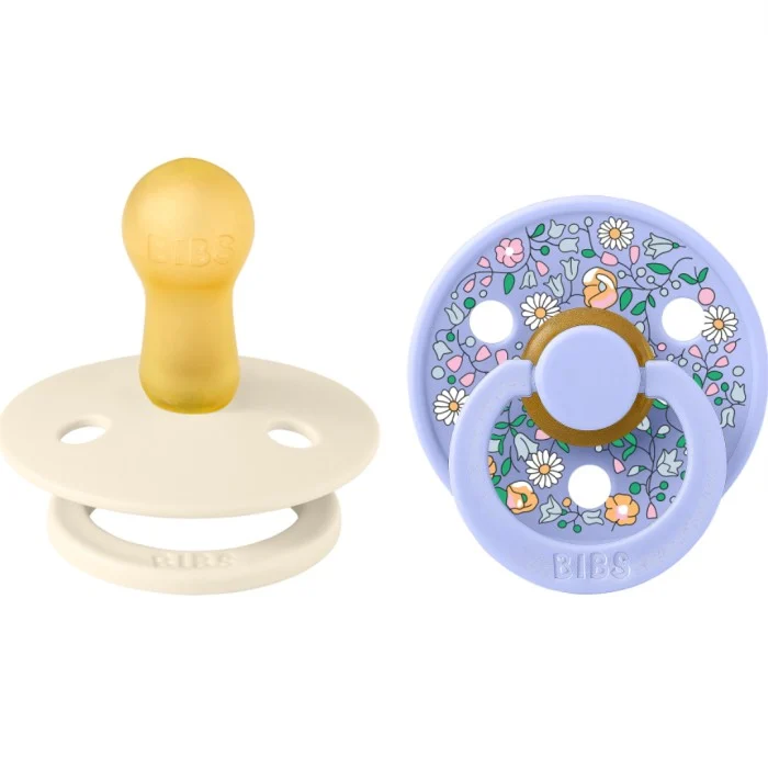BIBS x Liberty Pacifier Colour 2-pack Chloe Meadow Latex Size 2, Ivory Mix