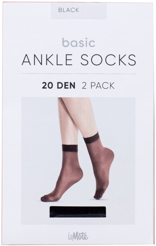 Pierre Robert LaMote Basic Ankle Socks 20 DEN X2 Black 36-41