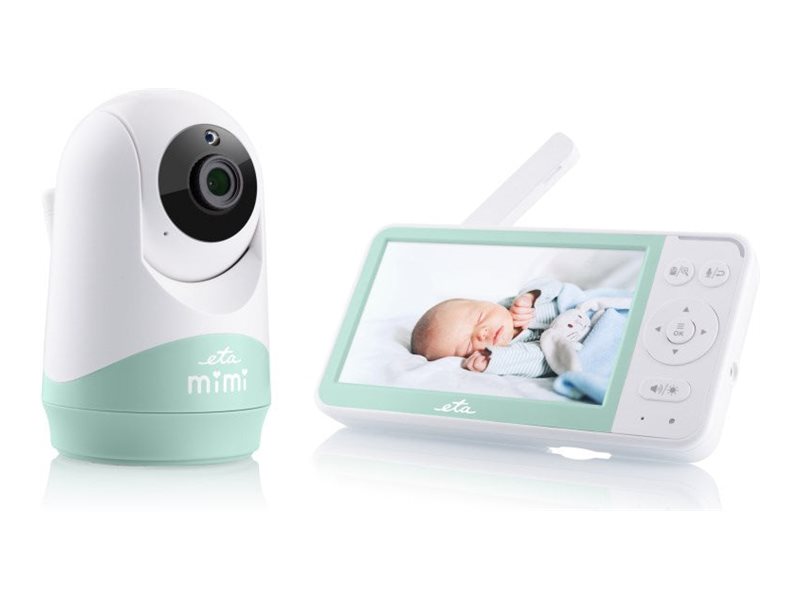 ETA MIMI - Babyövervakningssystem - trådlös (Wi-Fi) - batteridriven, USB - 5 LCD-bildskärm - 1 kameror