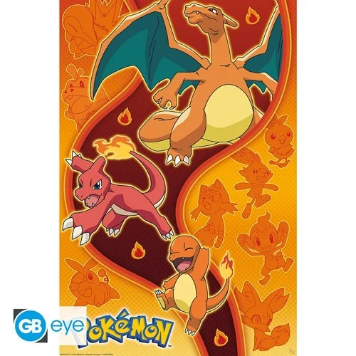 ABYstyle - POKEMON Poster Fire Type (91.5x61cm) - Affisch