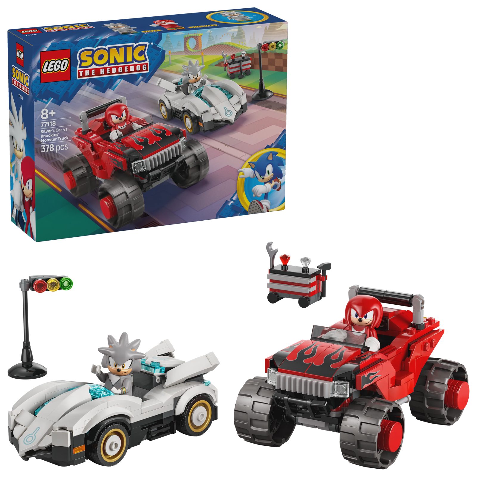 LEGO Sonic Silvers bil mot Knuckles monstertruck 77118, bild 5