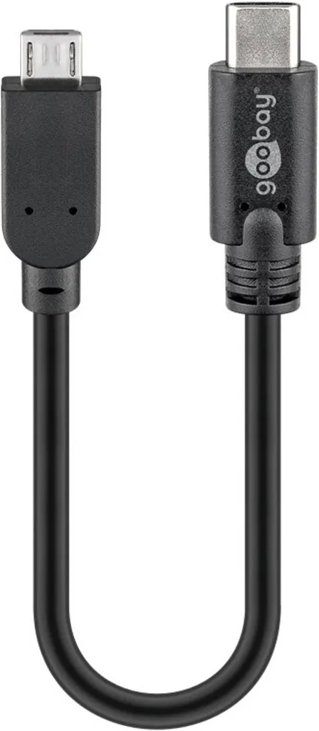 Goobay USB-C till Micro USB-kabel, 20cm - Svart
