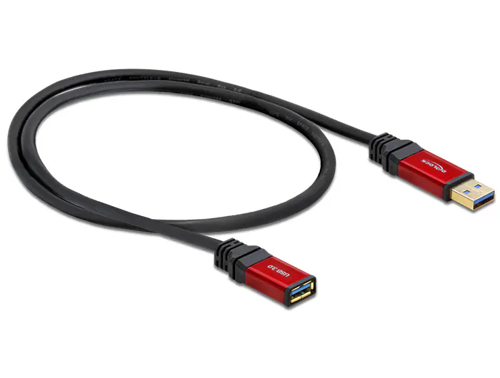 Delock Förlängningskabel USB-A hane till USB-A hona 5 Gbps 1m, bild 2
