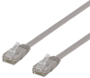 Nätverkskabel oskärmad Cat.6, RJ45, flat, 10 meter - Grå