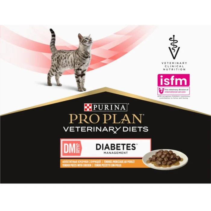 Purina Pro Plan Veterinary Diets Feline DM St/Ox Diabetes Kyckling 10 x 85 g
