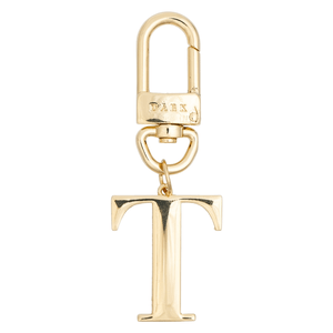 DARK Metal Letter Bag Charm Letter T Gold