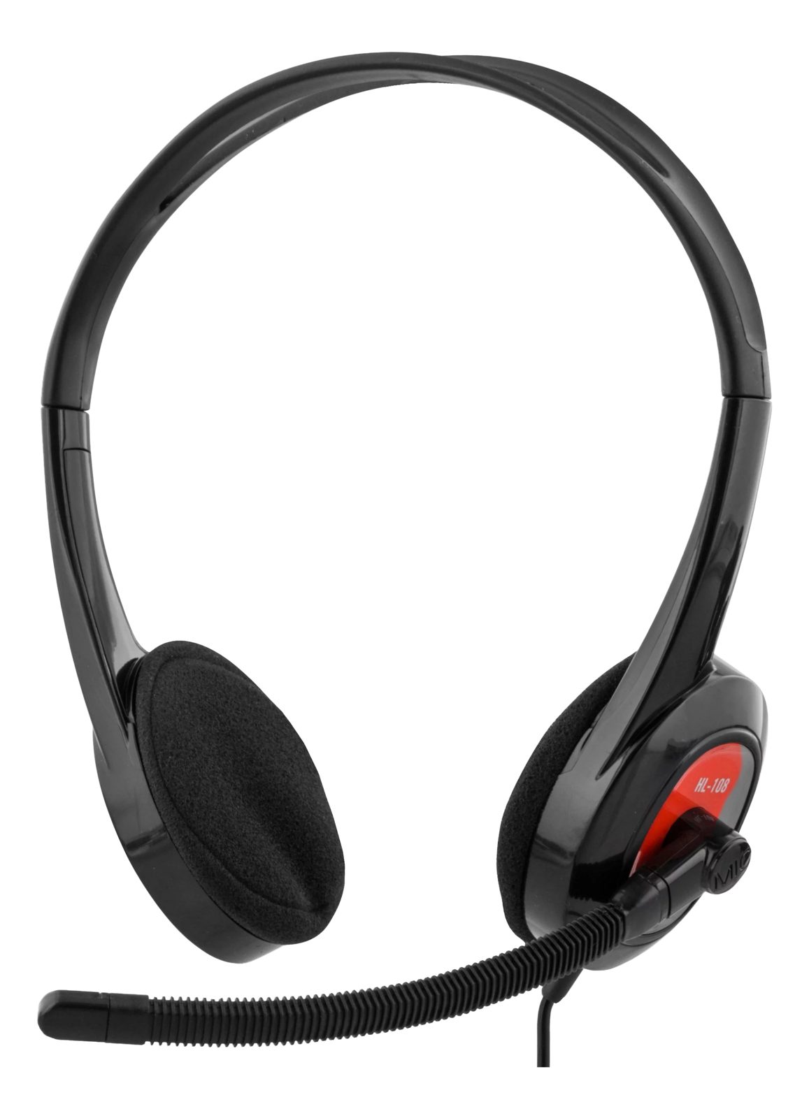 Deltaco HL-108, 1,8 m kabel - Svart/Röd, bild 3